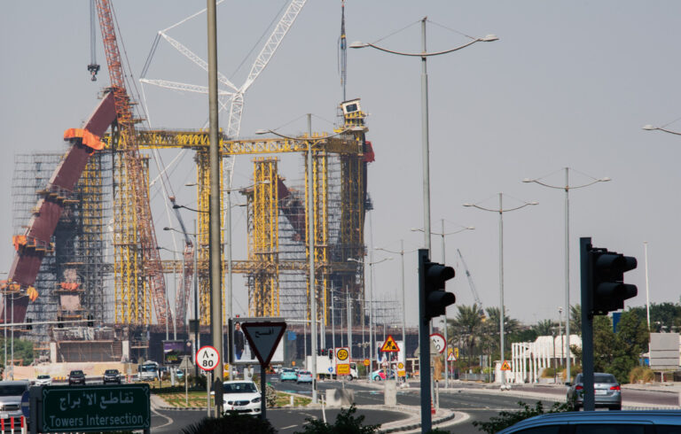 Lusail Expressway Memorial Arches Interchange construction 2017