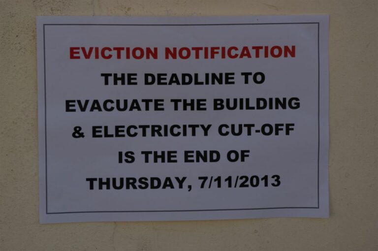 Eviction notication. Old Salata 2013